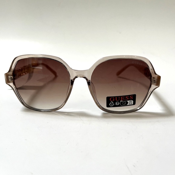 New GUESS Oversized Square Sunglasses GO00091 Acetate Beige Classic Rhinestones main image 5
